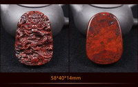 Pendentif de haute qualité en pierre de sang de poulet, marque Dragon, pendentif en jade rouge jaspe pour hommes et femmes avec certificat