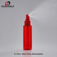 Flacon pulvérisateur PET transparent rouge de 100 ml avec pompe à brume fine pour brume florale, tonique hydratant, emballage de parfum