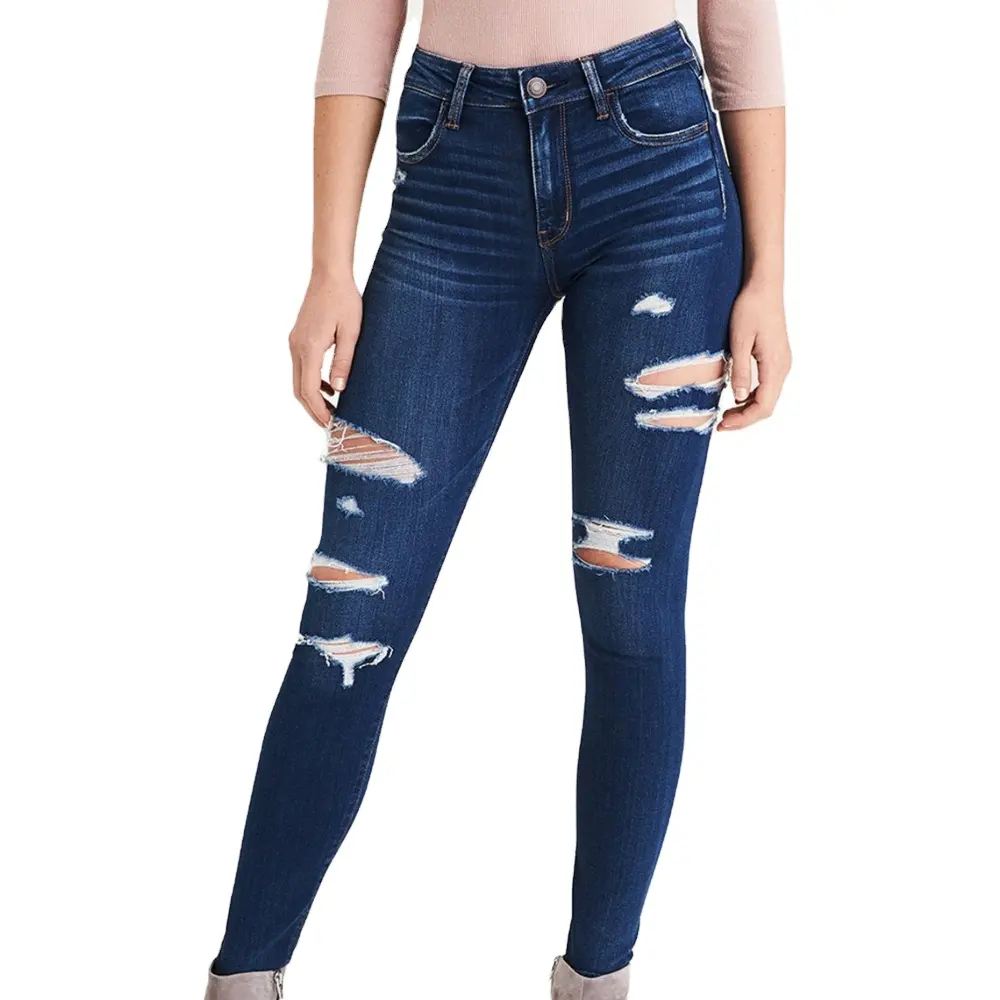 OEM High Quality Fashionable Custom Manufacturers Bulk Women's Denim Jeans Pants From Bangladesh With Best Price