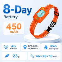Rastreador GPS 4G para Perros y Gatos - Resistente al Agua IP65, Rastreo en Tiempo Real, Más de 160 Horas de Duración de la Batería, Compatible con Android e iOS