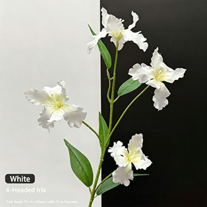 High Quality <b>Artificial</b> Silk Iris <b>Flower</b> Bouquet for Professional Wedding Decoration Home Party Factory Direct Supply - Product Image 3
