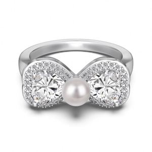 Bijoux de luxe Dylam, bijoux fins, argent 925, amour infini, zircone 5A, perle de coquille, nœud papillon, bagues de fiançailles, bagues de mariée, bagues à porter au quotidien - Product Image 1
