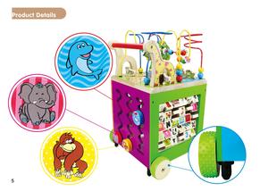 ของเล่นวอล์กเกอร์ไม้สำหรับเด็กของเล่นไม้สำหรับฝึกทักษะการเรียนรู้เกมทายสัตว์4ด้านสำหรับเด็ก - Product Image 5