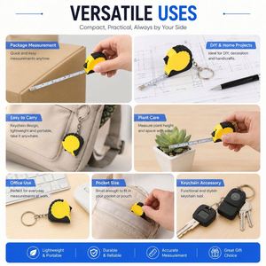 <b>Custom</b> Logo Promotional Gift Portable Mini Steel Measure 1M <b>Keychain</b> Measuring Tape Keychains - Product Image 6