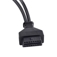 Cable de Conexión de Diagnóstico OBD2 Plano y Delgado, Macho a Hembra, Chrysler 12+8 Pines, para Herramienta de Diagnóstico e Interfaz de Conector