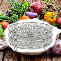 Grille de cuisson empilable à 3 niveaux en acier inoxydable 304, écologique, compatible lave-vaisselle, pour friteuse à air, plats à pâtisserie en métal