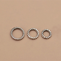 Diy 7.5mm 8.5mm 10.5mm 925 En Argent Sterling Twisted Corde Fermés Anneaux Bijoux Connecteurs Anneau En Gros