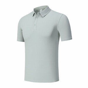 เสื้อโปโลโพลีเอสเตอร์สีทึบสำหรับผู้ชายแขนสั้นชุดทำงานสวมใส่ได้ทุกวัน - Product Image 2