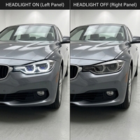 XUNBAI Phares LED Angel Eyes Double U pour BMW Série 3 F30/F35 2011-2016 12V avec lentille de projecteur et clignotants séquentiels