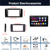 Autoradio Android Podofo 9 pouces avec Carplay sans fil et Android Auto pour Mercedes-Benz Classe R R300/R350 2006-2014 GPS WiFi OEM