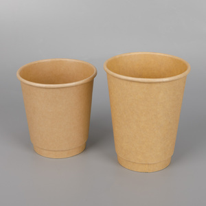 Logo d'entreprise personnalisé imprimé uni gobelets en <span class=keywords><strong>carton</strong></span> brun jetables biodégradables en papier recyclé pour café thé - Product Image 1