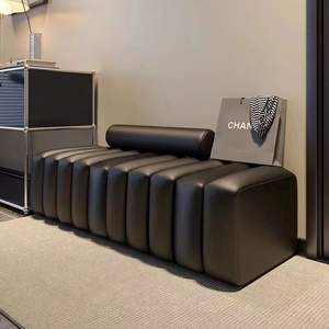 Tabouret à clavier de piano noir rembourré, peu encombrant, pour enfant, idéal pour l'entrée de la maison - Product Image 2