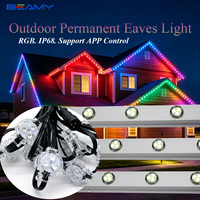 Luces LED Inteligentes Beamy RGB a Prueba de Agua para Exteriores, Luces de Punto para Aleros, Iluminación de Techos, Decoraciones Navideñas