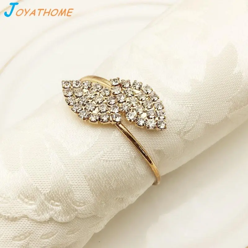 בלינג מגולוון עלה צורת דקורטיבי מתכת מחזיק מפיות בר עבור שולחן טבעת מפית חתונה קישוט מלאכותי