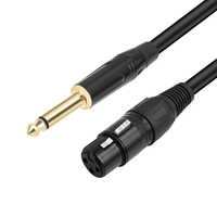 Conector XLR Profesional Macho/Hembra de 1/4 (6.35mm) Mono, Cobre Libre de Oxígeno, Sin Balancear/Con Balance, Doble Blindaje, Chapado en Oro, Alta Resistencia