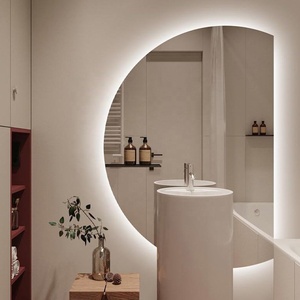 Nửa Vòng fogless thông minh màn hình cảm ứng Led trang điểm mỹ phẩm cắt tóc bảng phòng tắm Vanity gương - Product Image 2