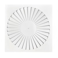 Diffuseur de plafond à tourbillon à motif radial pour climatisation avec pales fixes et conduit flexible