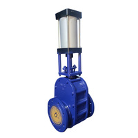 Vanne à boisseau en acier moulé de haute qualité Z644TC-16C, vanne à boisseau à bride pour l'élimination des cendres, vanne à double disque céramique pneumatique
