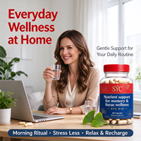 SYC BIO Brain Memory Focus Ginkgo Biloba Capsules 60 Vegan Natural Dietary Supplement Adult Immune Sleep Support OEM Customized