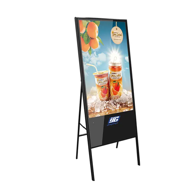 Display video menu restoran reklame digital LCD dalam ruangan berdiri bingkai kios LCD