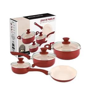 6 Piece Cooking Pots Glass Lids Bakelite Handles Dishwasher Oven Safe Non-Stick for Gas <b>Induction</b> Stoves Ceramic <b>Cookware</b> <b>Set</b> - Product Image 1