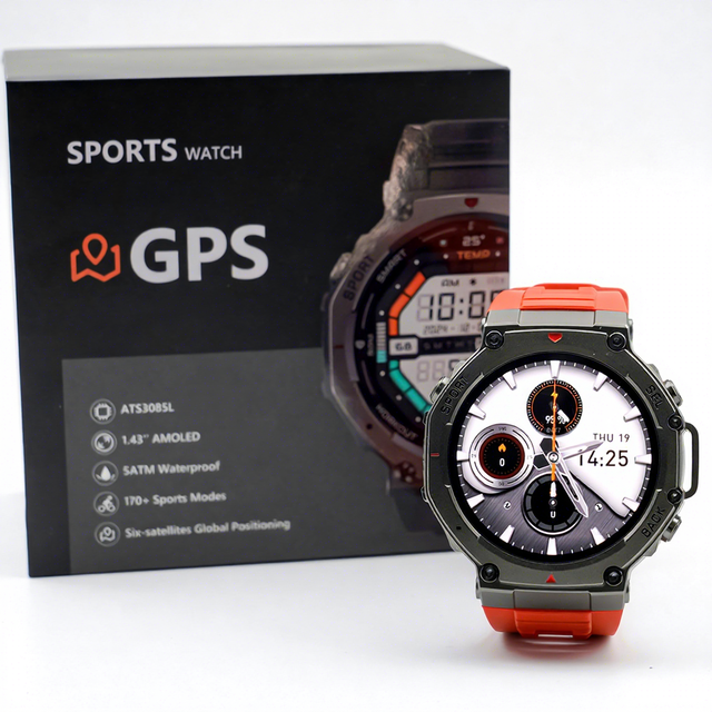 2025 New 1.43inch Amoled Screen Smartwatch 5ATM Waterproof Outdoor Compass GPS Altitude Sport DM58 Reloj Smart Watch for Men