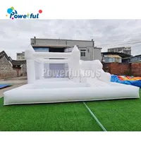 Semua Anak-anak Kulit Putih Kecil Bouncer Inflatable Pernikahan Bouncy Slide Putih Bounce Puri dengan Bola Pit
