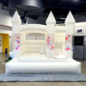 ปราสาทเด้งดึ๋งเป่าลมสำหรับงานแต่งงานอุปกรณ์สำหรับปาร์ตี้บ้านเด้งสีขาวพร้อมสไลเดอร์และบอลสระว่ายน้ำกลางแจ้งในร่ม - Product Image 4