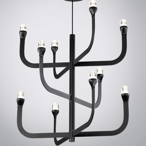 ลูซแพลน เจ-ยูเอสโคมไฟระย้าสไตล์มินิมอลสีดำ E27 220V ไฟ LED สำหรับห้องรับประทานอาหารและห้องทำงาน - Product Image 3