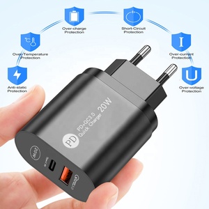 Chargeur mural <span class=keywords><strong>USB</strong></span> C double <span class=keywords><strong>port</strong></span> 12W <span class=keywords><strong>5V</strong></span> 2.4A Type C PD intelligent portable de voyage rapide pour téléphone portable appareil photo adaptateur d'alimentation - Product Image 3