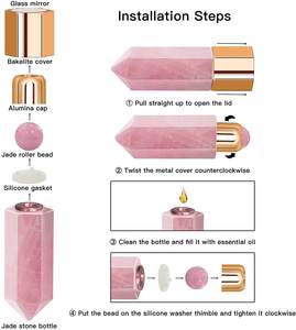 4-in-1 Edelstein Ätherisches Öl Flasche Kristall-Energie Rosenquarz Parfümflasche - Product Image 3