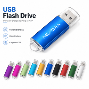 Metallic Color <b>USB</b> Memory Stick Clear Cap Loop Custom Logo <b>Flash</b> <b>Drive</b> Portable Data Storage Bulk Wholesale Gift - Product Image 1