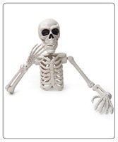 Squelette géant semi-enterré de 120 cm (4 pieds) pour décoration d'Halloween, ornement effrayant pour jardin, cour ou maison hantée