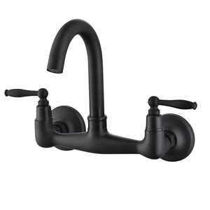 Robinet encastré rétro tout en laiton pour lavabo, robinet d'eau de salle de bain d'hôtel avec <span class=keywords><strong>poignée</strong></span> droite - Product Image 5