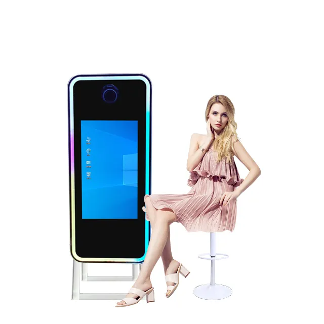 2023 Customization Mirror Photo Booth Machine Mini Selfie 40 70 Inch Touch Screen Magic Mirror Photo Booth With Camera And Print