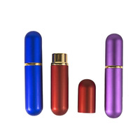 Flacon d'aromathérapie en aluminium de 5 ml pour cosmétiques, parfums et inhalations nasales, avec bande de coton, diffuseur d'huiles essentielles, pompe pulvérisatrice