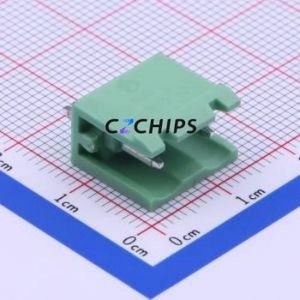 DB2EV-7.62-2P-GN Plug-in Terminal Block Through hole,P=7.62mm Connector Board-to-Board / Socket - Open 1x2P 7.62mm Green - Product Image 1