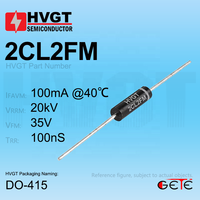 Diode redresseuse haute tension HVGT 2CL2FM 20KV 100mA 100nS, boîtier à trous, -40~+125°C, certifiée ROHS/SGS, montage en ligne
