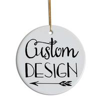 Pendentif de noël rond Sublimation enduit blanc ornements en céramique blanc
