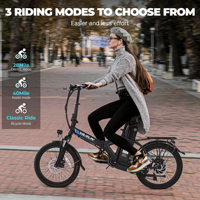 Vente en gros, livraison rapide, VARUN 20 pouces, vélo électrique pliable portable, 500W, autonomie de 60 km, 32 km/h, cadre en acier, promenades du week-end, couples, entrepôt américain