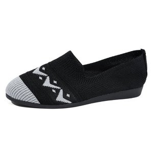 Zapatos náuticos de punto de malla transpirables para mujer, sin cordones, de colores combinados, de caña baja, para las cuatro estaciones, novedad en comercio exterior. - Product Image 5
