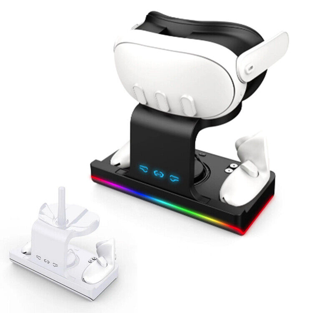 Charging Dock Controller Charger Station for Meta Quest3 with LED Light VR Headset Charging Stand