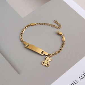 Pulsera de Acero Inoxidable 316L, Resistente al Deslustre, Impermeable, Linda, Chapada en Oro de 14k y 18k, con Dijes Delicados para Niños - Product Image 1