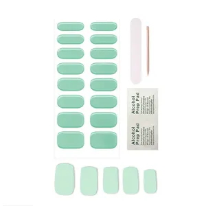 Bright green solid color French semi-curable UV gel nail paste healthy
