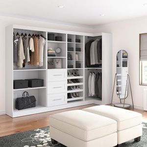 83-inch Walk-In Closet Organizer System Drawers Modern White Bedroom Furniture <strong>Wardrobe</strong> <strong>Cabinet</strong> - Product Image 2