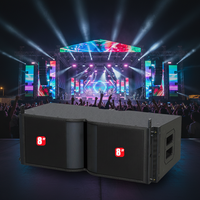 Module de ligne acoustique compacte double 8 pouces 500W, sensibilité 96dB, 85-20KHz, couverture 10x120, crossover passif pour la parole, la musique et le son surround