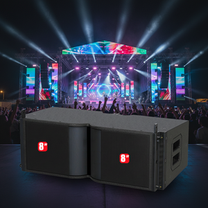 双8英寸500W紧凑型线阵模块 96dB灵敏度 85-20KHz 10x120覆盖范围 无源分频器，适用于语音音乐环绕 - Product Image 4