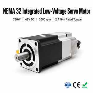Motor Servo Integrado de Bajo Voltaje 48V 750W con Brida de 80mm NEMA 34, Salida de Cable Trasera, 3000rpm, IP54, CE, <span class=keywords><strong>AGV</strong></span>/Barco, IE3, Hogar Inteligente - Product Image 1