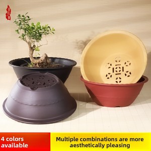 Pots à fleurs en résine imitant la céramique d'argile violette pour plantes succulentes, bougainvilliers, contrôle des racines, design épuré, usage en <span class=keywords><strong>jardin</strong></span> - Product Image 4
