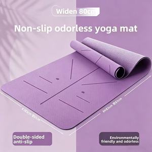 High Quality TPE Custom Logo 183cmb(6/8mm) Non-slip Eco-friendly Thickened for Gymnastic Fitness Workout Gear 183*61*0. - Product Image 3